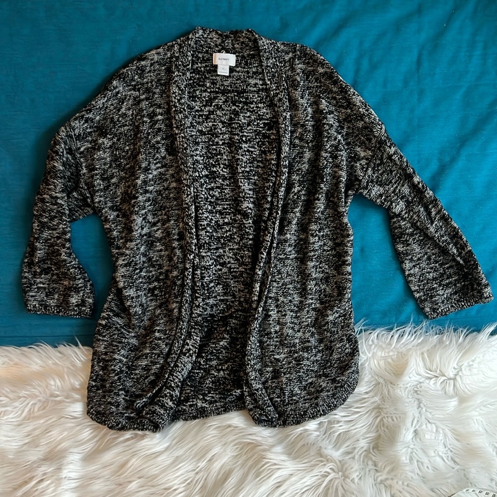 OLD NAVY Cardigan Size XL 100% Cotton Black White